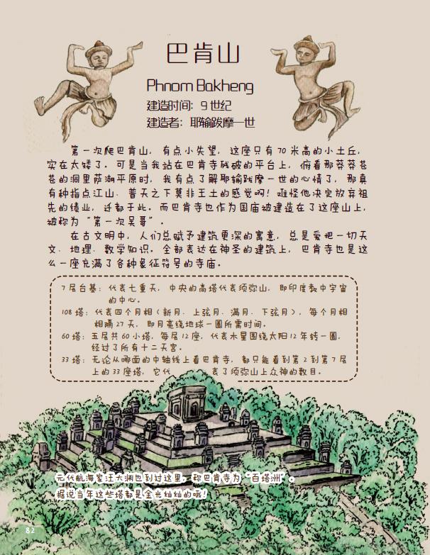 带上一本书,从柬埔寨寄回一张手绘明信片,开始一次属于你自己的柬埔寨之旅。 这是一本手绘版的《吴哥之美》。继尼泊尔、中国的西藏和云南之后,苏三的手绘旅行作品又多了这本《莲花初放:柬埔寨手绘旅行》。 学油画出身的苏三,她的水彩画有种油画般饱和凝重的美。她笔下的花花草草色彩明快,风景如春天般清新自然,食物令人垂涎欲滴,多格漫画搞笑幽默。