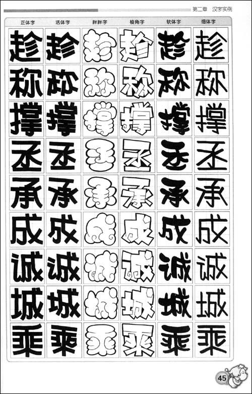 手绘pop六体字典