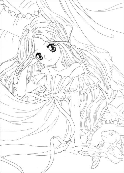 美少女填色(狂欢版) 美人鱼畅游海底宫殿