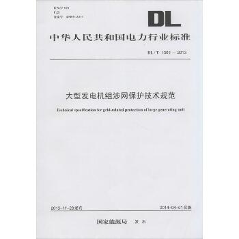 大型发电机组涉网保护技术规范：DL/T 1309-2013